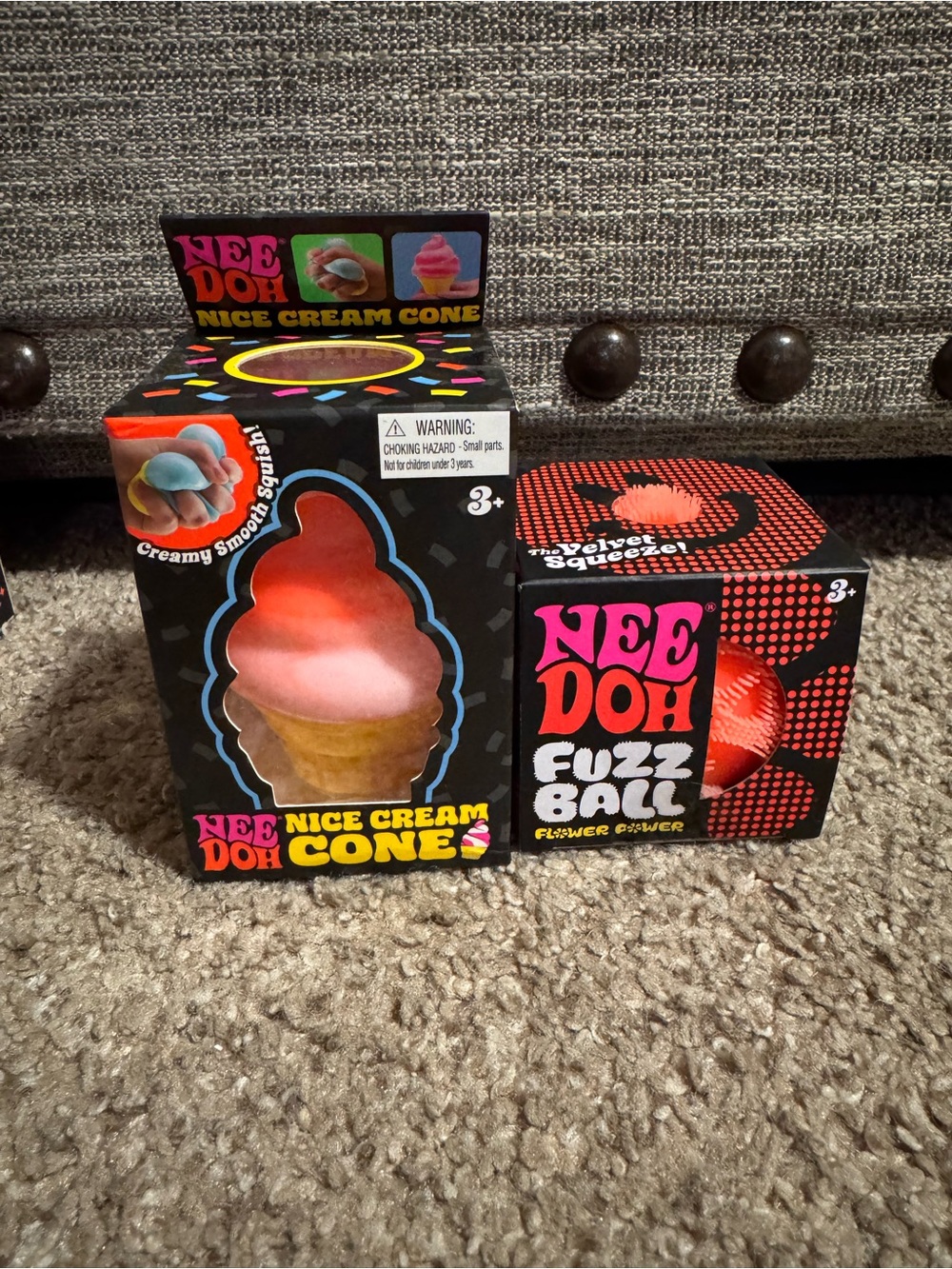 Nice Cream Cone & Fuzz Ball Toy Set - Orange